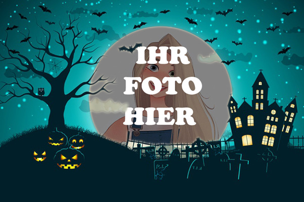 Horror Mondnacht Halloween Bilderrahmen - Horror Mondnacht Halloween Bilderrahmen